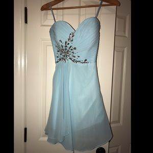 Strapless Light Blue Homecoming/Dance Dress